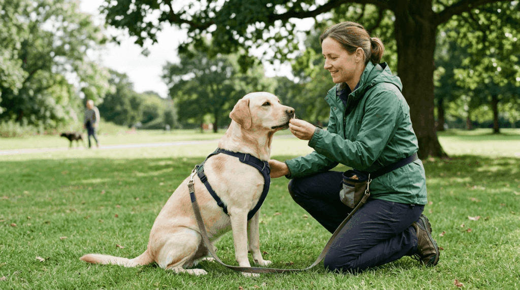 Training methods to calm and manage reactive labrador behavior