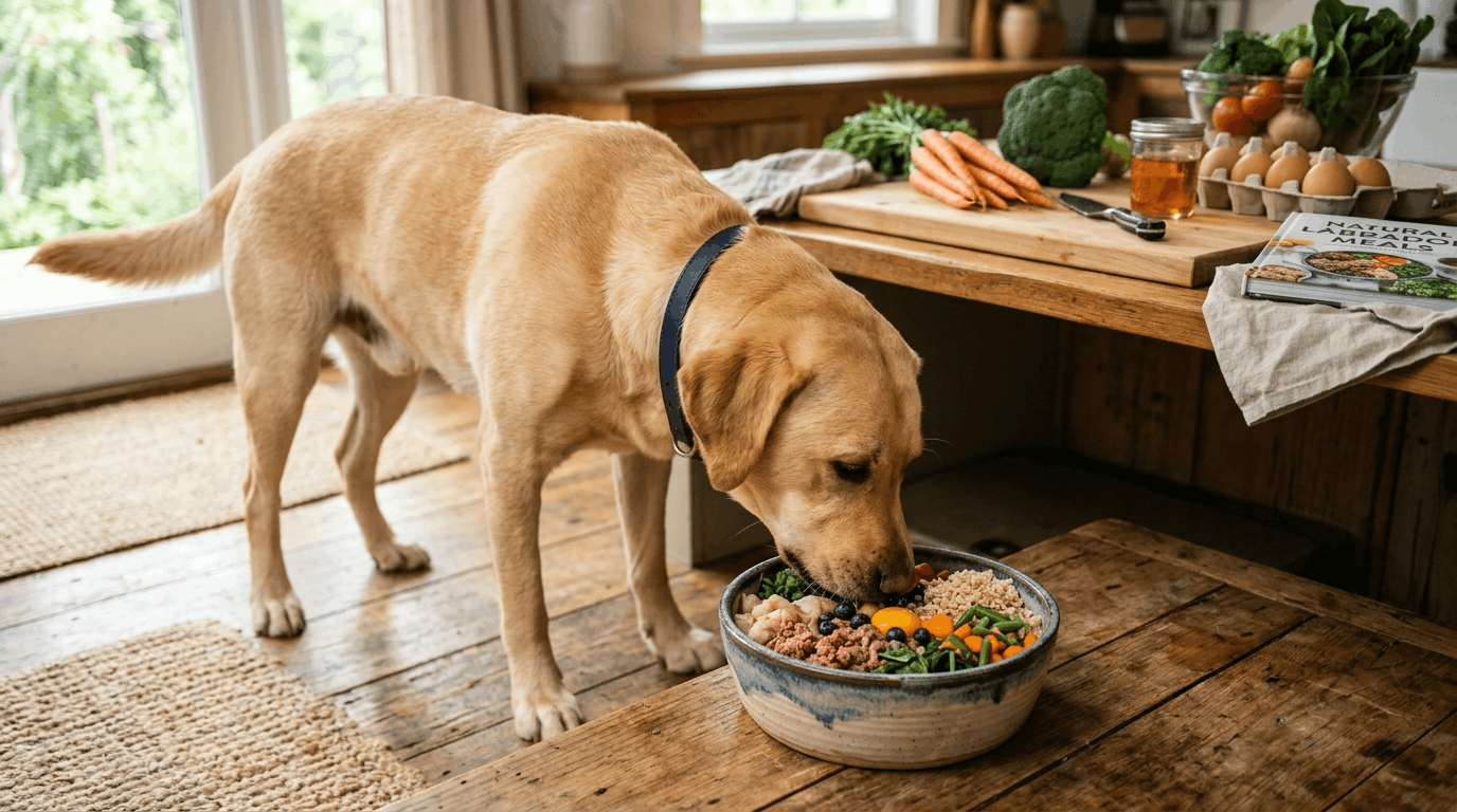 Natural Labrador meals featuring wholesome nutritious food for Labrador Retrievers
